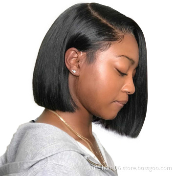 Wholesale Virgin Hair Straight Bob Wigs Mink Brazilian Human Hair 13*4 Short Bob Lace Front Wig